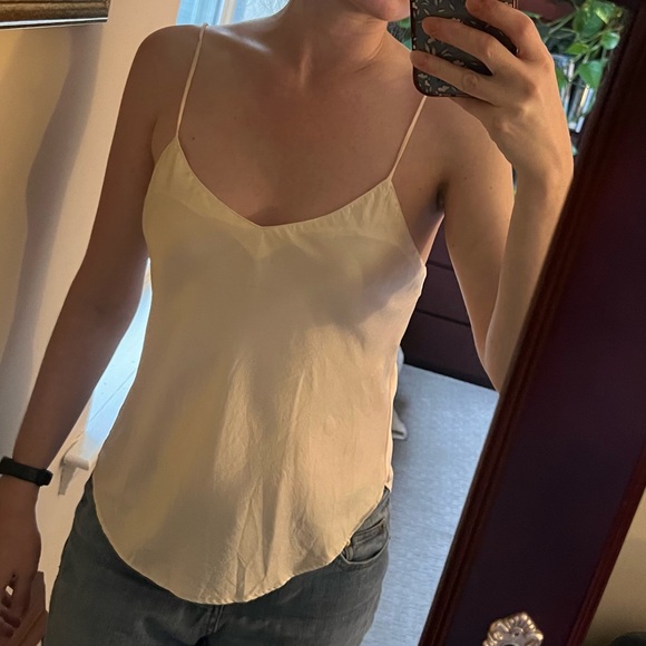 Vintage Saks Fifth Avenue silk cami camisole cream off white lingerie - Picture 3 of 9